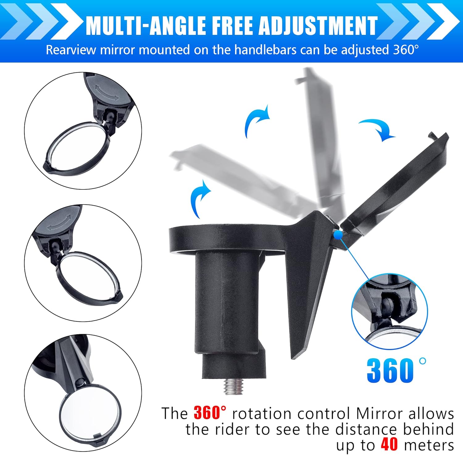 1/2pcs Bicycle Rearview Mirror - Mirror Handlebar Convex recension och pris